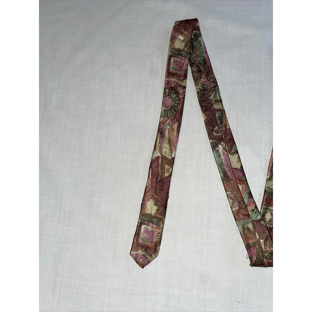 Saks Fifth Avenue Men’s Dress Tie Size 57” Multicolor Geometric Silk Business